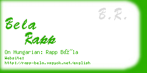 bela rapp business card